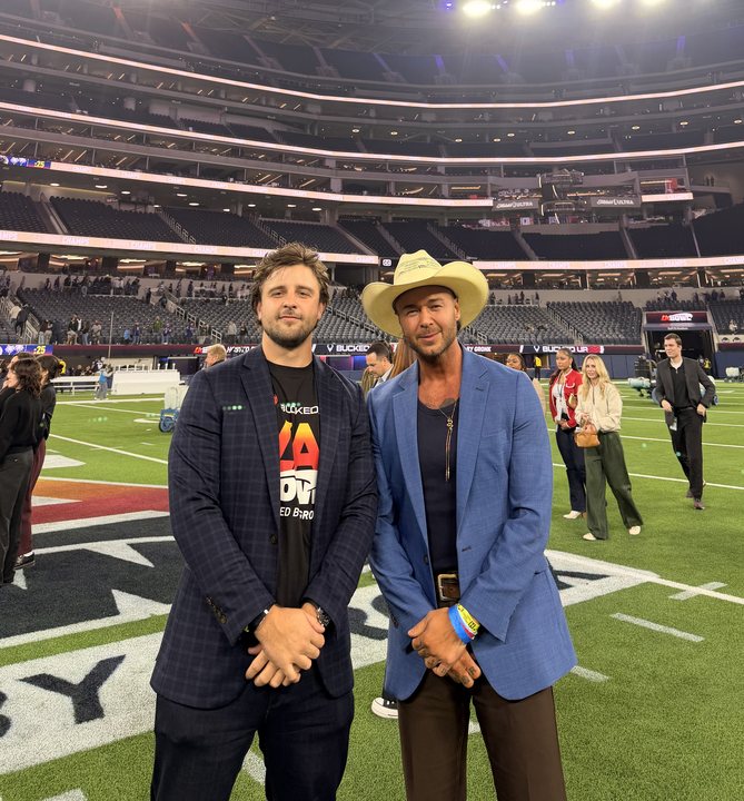 Jose on the field at a stadium event